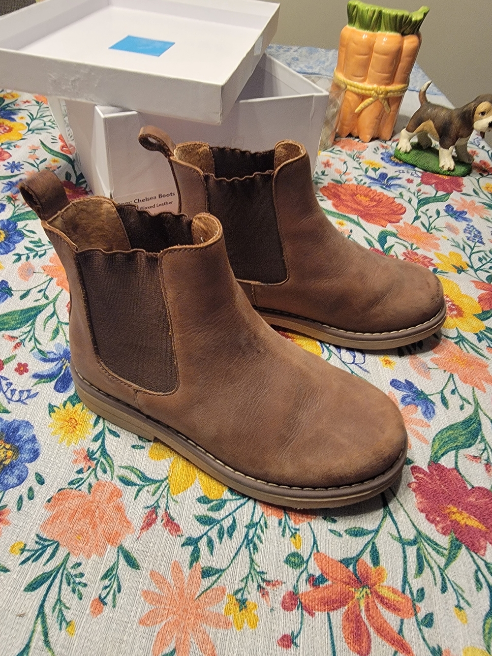 Boys Cardin Mccoy Chocolate Brown Leather Chealsea Boots size 13C